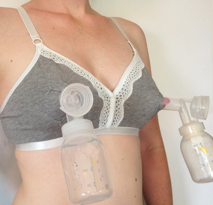 Rose Handsfree Pumping Bra from The Dairy Fairy - Grey