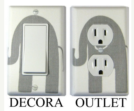 Gray Elephant Light Switch Cover