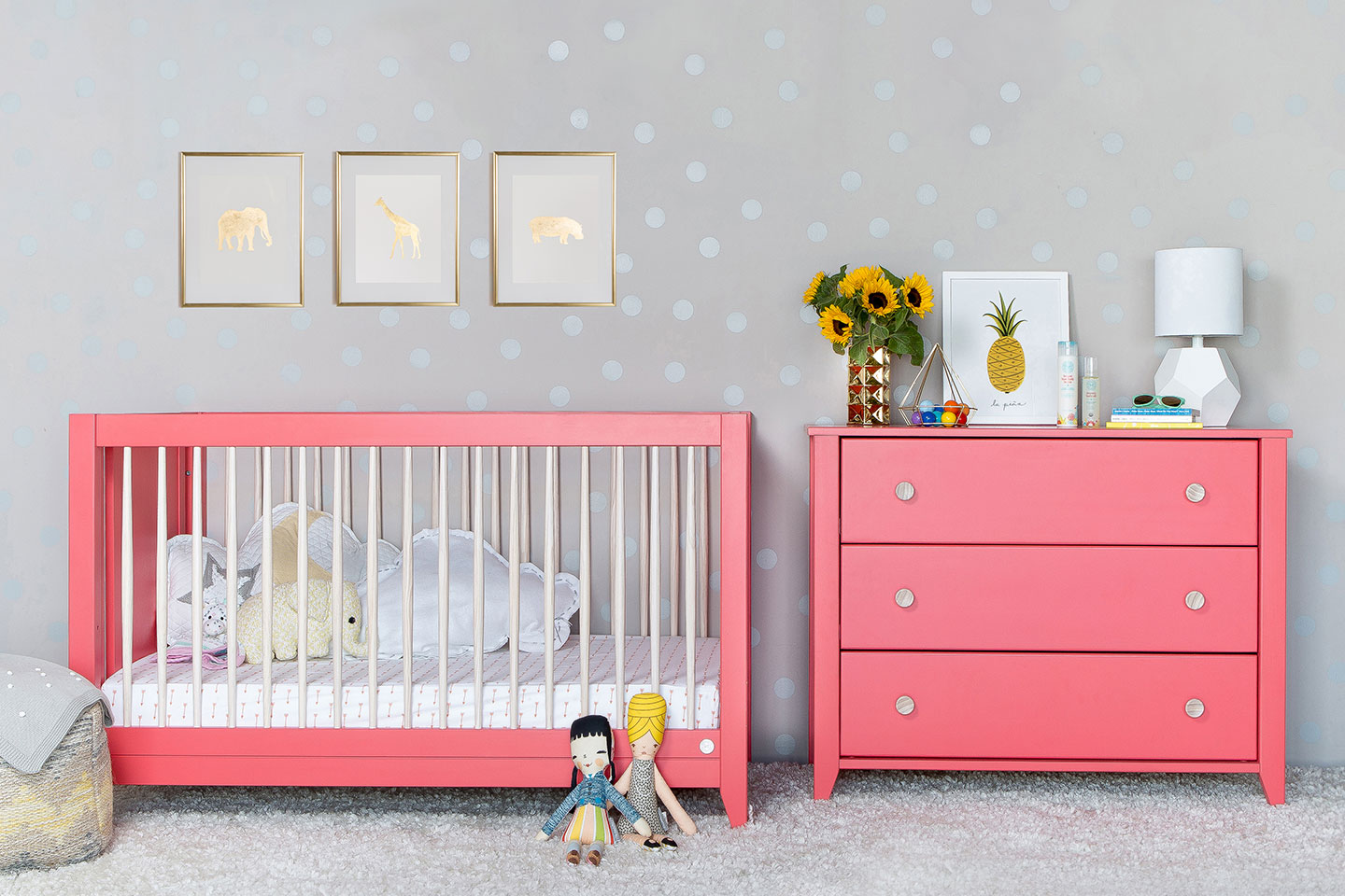 Honest 4-in-1 Convertible Crib (Coral)
