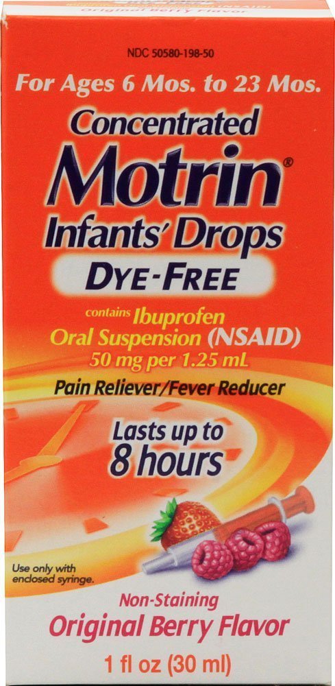 Motrin Pain Reliever/Fever Reducer Infants' Drops Concentrated Dye-Free 